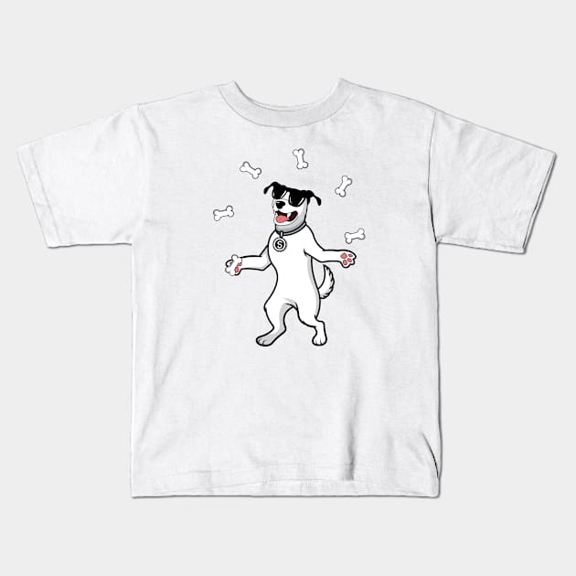 Juggling Dog Kids T-Shirt by VecTikSam